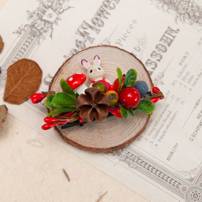 Mushroom and Bunny Hair Clip