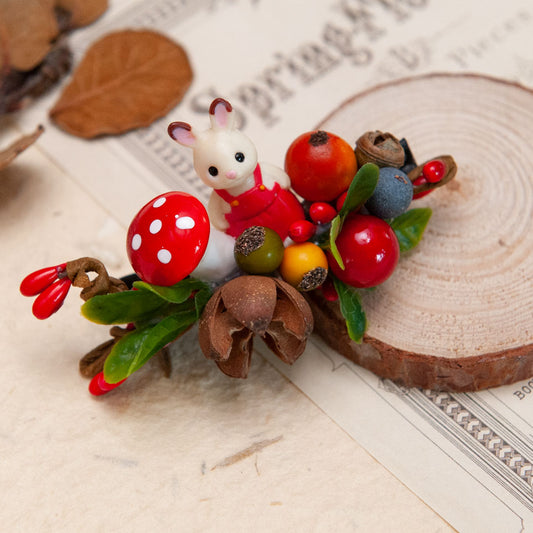 Mushroom and Bunny Hair Clip