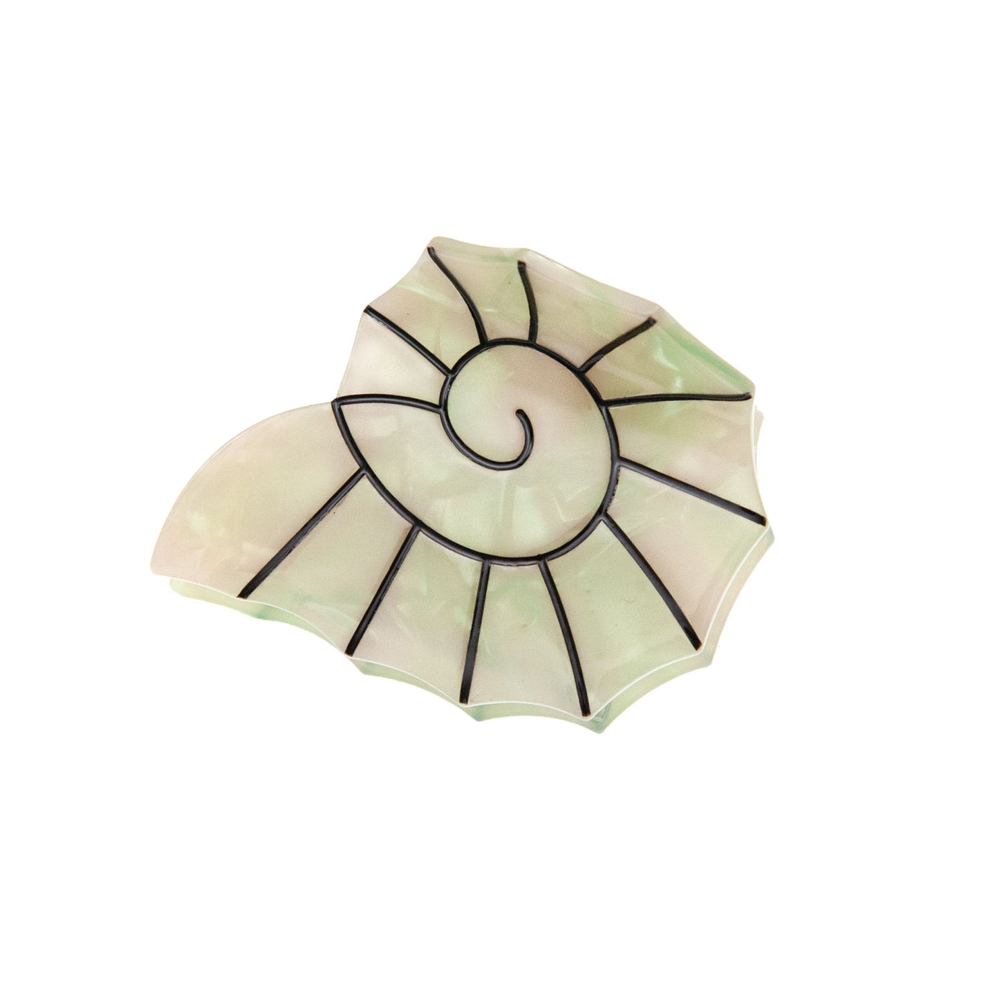 seashell hair claw clip in green