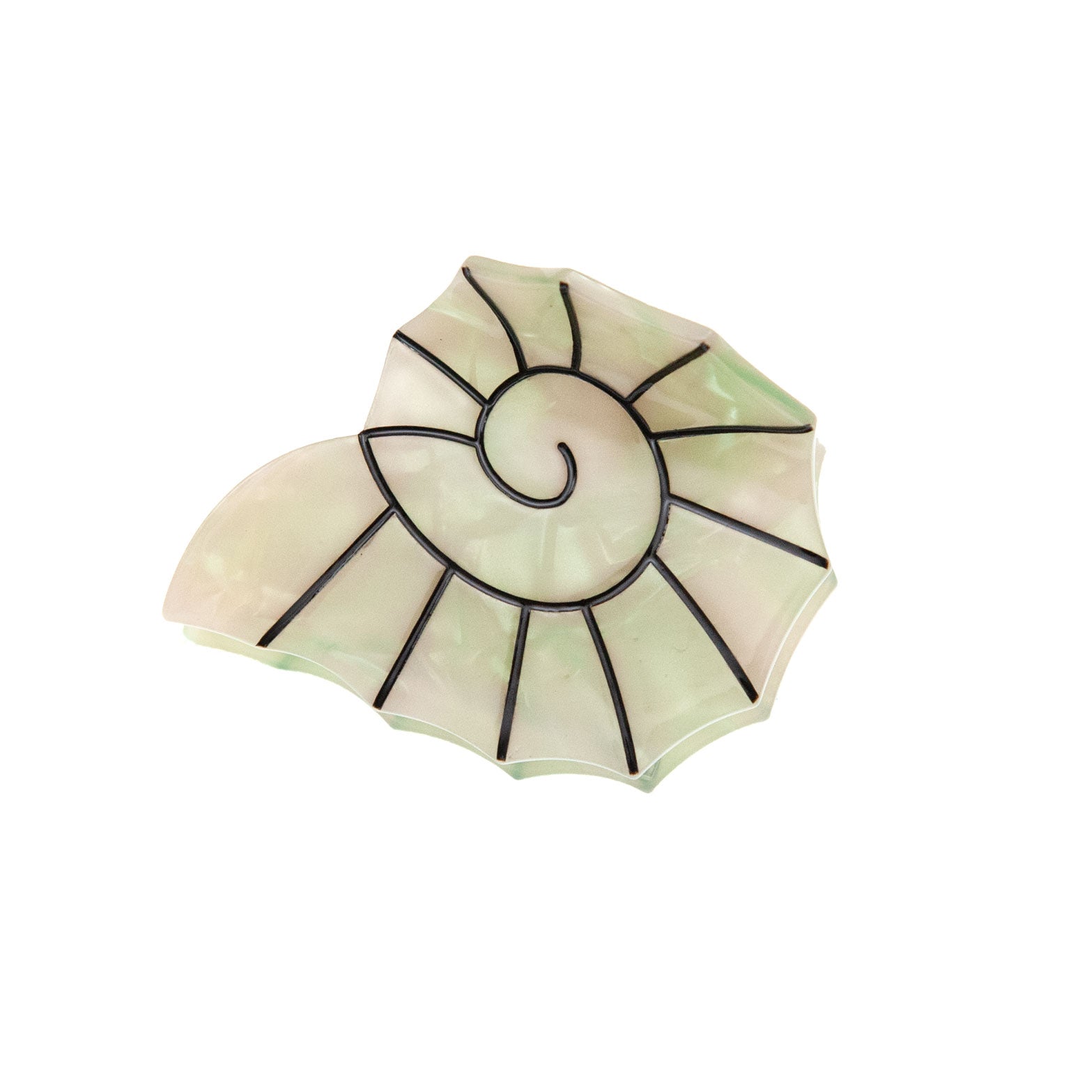 seashell hair claw clip in green
