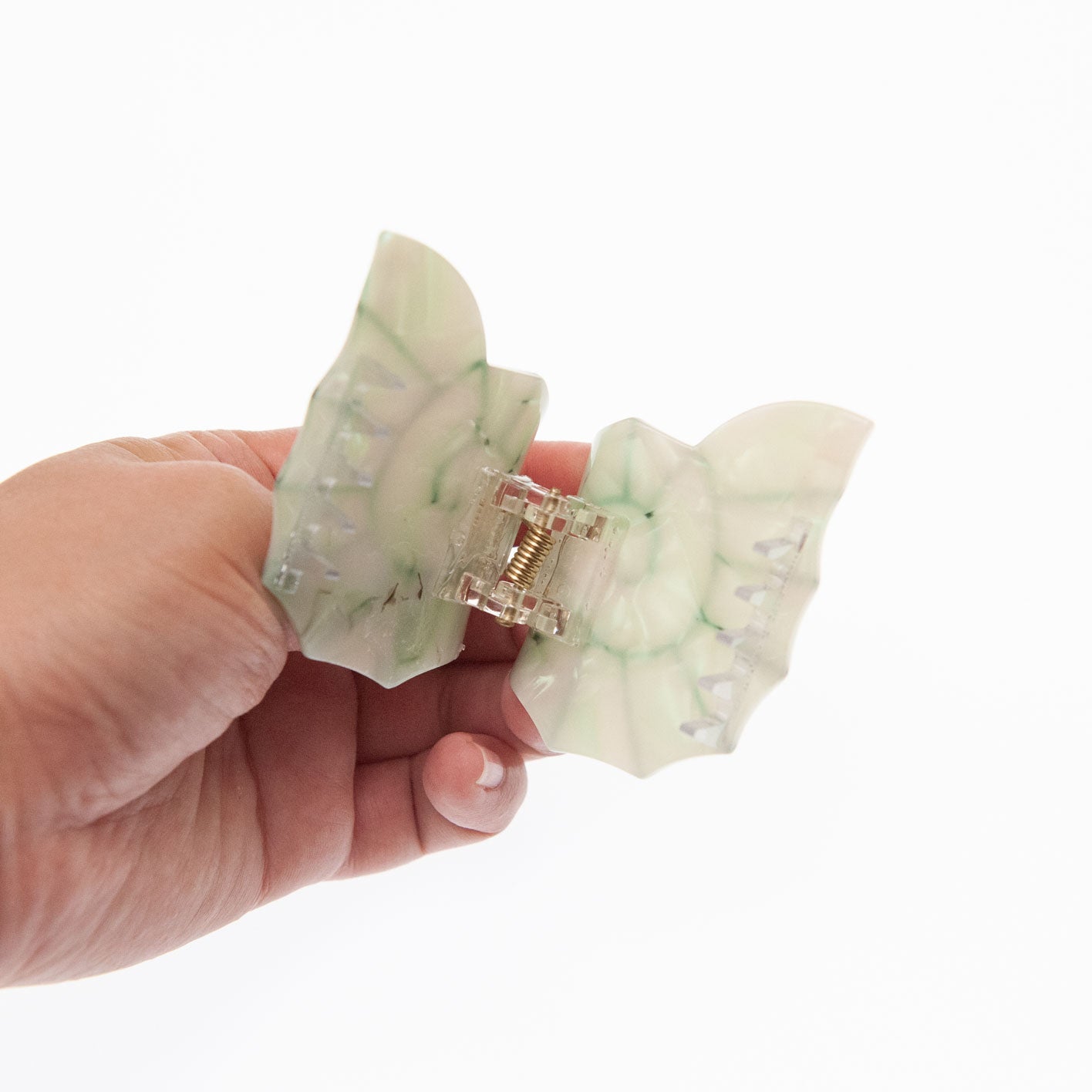 side view of seashell hair clip