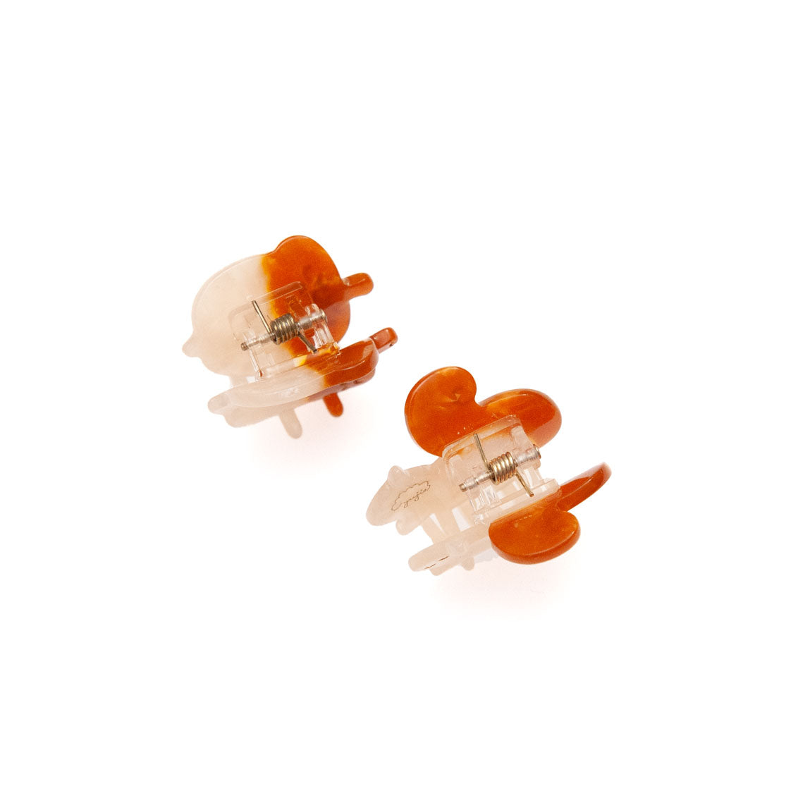 top view of squirrel and acorn hair clip
