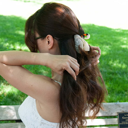 Swan Hair Clip in White