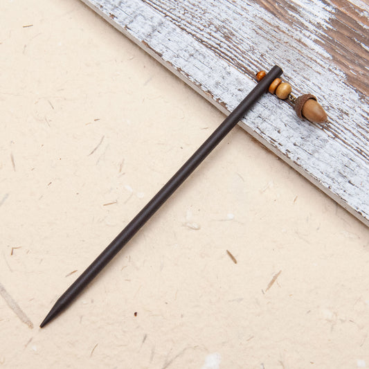 Wooden Acorn Hair Stick