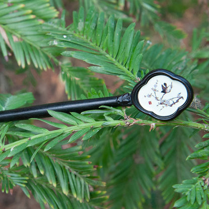 Wooden Hair Stick with Chinese Painting