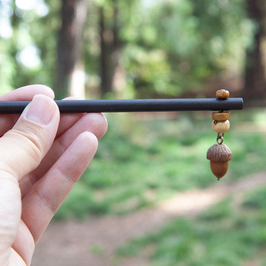 Wooden Acorn Hair Stick