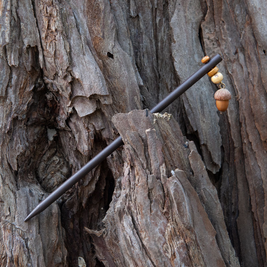 Wooden Acorn Hair Stick