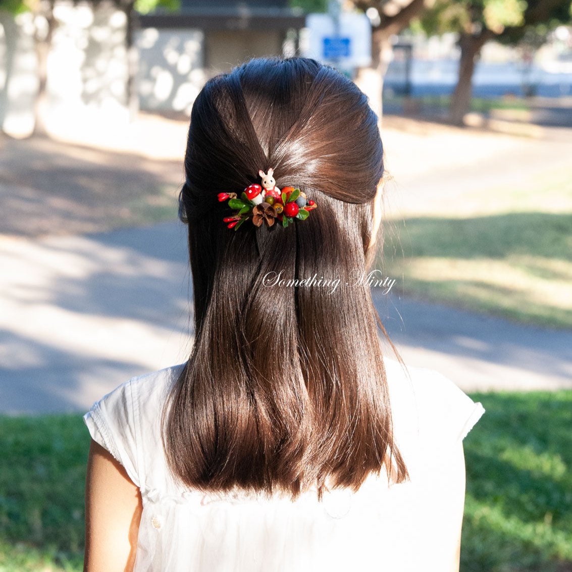 Mushroom and Bunny Hair Clip