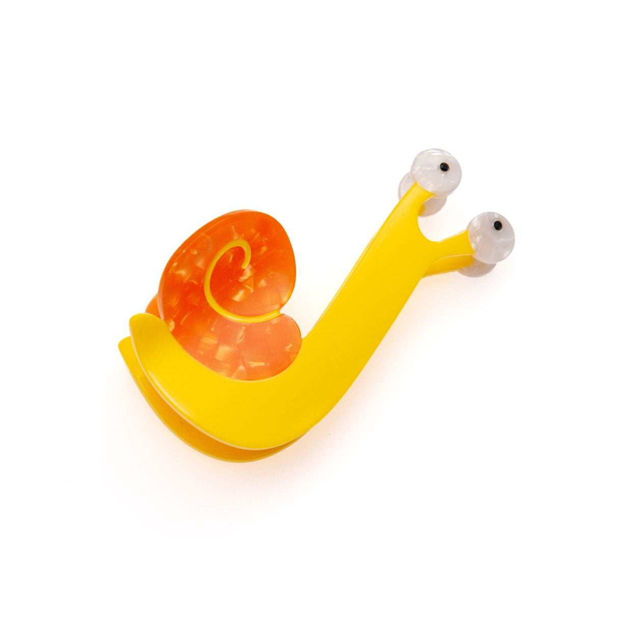 snail hair clip in yellow